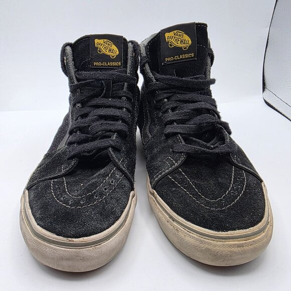 Vans Pro Classics Mens Size 8 Black Professional Skateboard Shoes High Top Suede - Picture 2 of 13